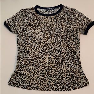 leopard print ringer tee